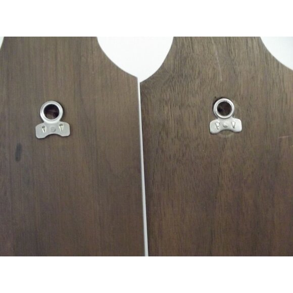 Wood Sconce (lot of 2) mirror crackled gold MCM candle votive holder 15" vintage - Picture 12 of 12